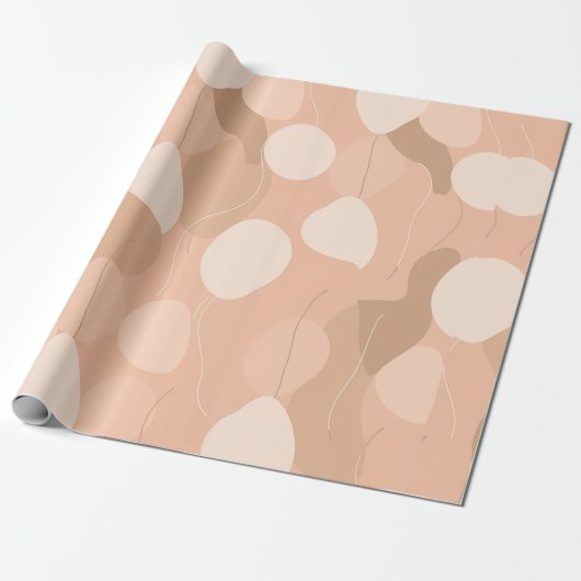 Elegante neutralen: Abstract ballonpatroon Cadeaupapier (Uitgerold)
