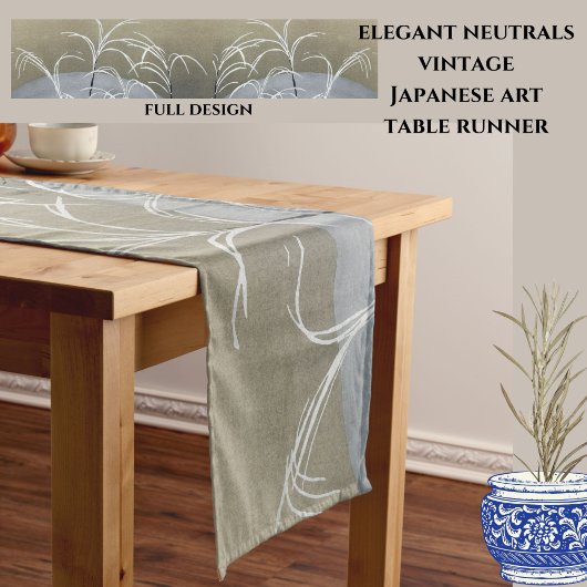 Elegante Neutrals Moderne Minimalistische Japanse  Korte Tafelloper