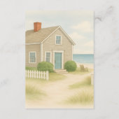 Elegante New England Coastal Soft Blue Wedding Informatiekaartje (Achterkant)