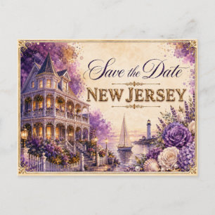 Elegante New Jersey Save the Date Trouw Uitnodigin Briefkaart