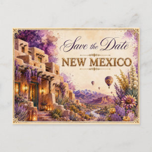 Elegante New Mexico Save the Date Trouwuitnodiging Briefkaart