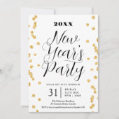 Elegante New Years Eve Gold Glitter Confetti Kaart (Voorkant)