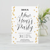 Elegante New Years Eve Gold Glitter Confetti Kaart (Staand voorkant)