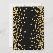Elegante New Years Eve Gold Glitter Confetti Zwart Kaart (Achterkant)