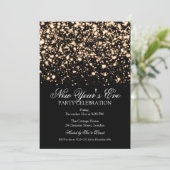 Elegante New Years Eve Gold Midnight Glam Kaart (Staand voorkant)
