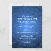 Elegante New Years Eve Navy Blue Bokeh Lights Kaart (Voorkant)