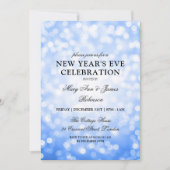 Elegante New Years Eve Navy Blue Bokeh Lights Kaart (Voorkant)