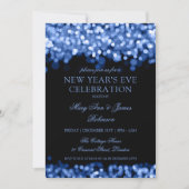 Elegante New Years Eve Navy glinsterende lichten Kaart (Voorkant)