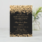 Elegante New Years Eve Party Gouden Glinsterende L Kaart (Staand voorkant)