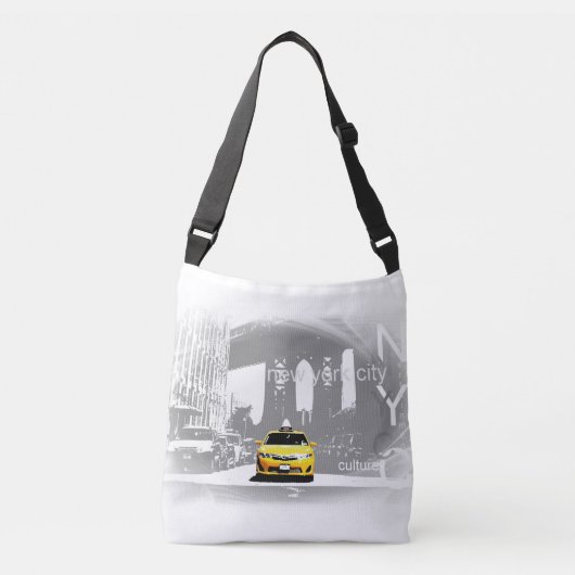 Elegante New York City NYC Brooklyn Gele Taxi Crossbody Tas (Voorkant)