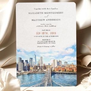 Elegante New York City Skyline Brooklyn Bridge Kaart