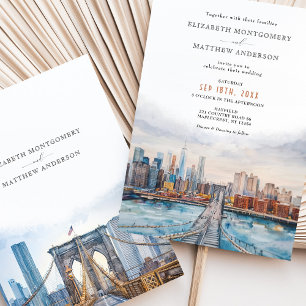 Elegante New York City Skyline Brooklyn Bridge Kaart