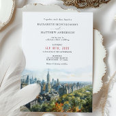Elegante New York City Skyline bruiloft uitnodigin Kaart