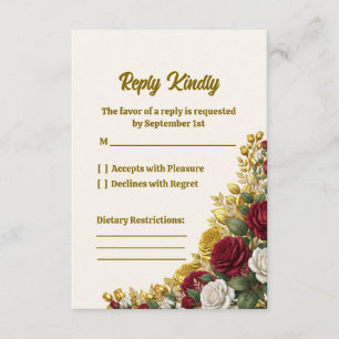 Elegante New York Roos Bloesem Trouw RSVP Kaart