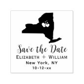 Elegante New York State Map Bruiloft Save the Date Zelfinktende Stempel (Design)