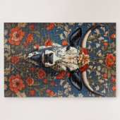 Elegante Nguni-Koe William Morris Geïnspireerd Legpuzzel (Horizontaal)