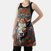 Elegante Nguni-Koe William Morris Geïnspireerd Schort (Insitu)