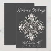 Elegante niet-confessionele sneeuwvlok vakantie Ka Feestdagenkaart (Voorkant / Achterkant)