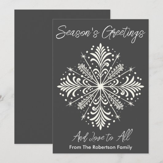 Elegante niet-confessionele sneeuwvlok vakantie Ka Feestdagenkaart (Voorkant / Achterkant)