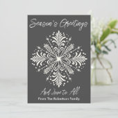 Elegante niet-confessionele sneeuwvlok vakantie Ka Feestdagenkaart (Staand voorkant)