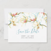 Elegante niet-foto Waterverf Floral Save the Date (Voorkant)