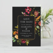 Elegante Nieuw-Tijdperk Tuin Bloemen Bruiloft Save The Date (Staand voorkant)