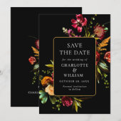 Elegante Nieuw-Tijdperk Tuin Bloemen Bruiloft Save The Date (Voorkant / Achterkant)