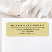 Elegante nieuwe adresaankondiging in zwart en goud etiket (Insitu)