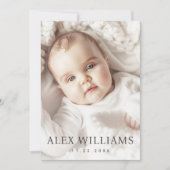 Elegante nieuwe baby aankondiging foto dank u kaar (Voorkant)