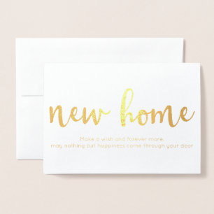 Elegante nieuwe Home Housewarming Gold Foil Kaart