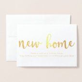 Elegante nieuwe Home Housewarming Gold Foil Kaart (Voorkant met envelop)