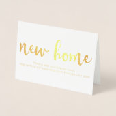 Elegante nieuwe Home Housewarming Gold Foil Kaart (Voorkant)