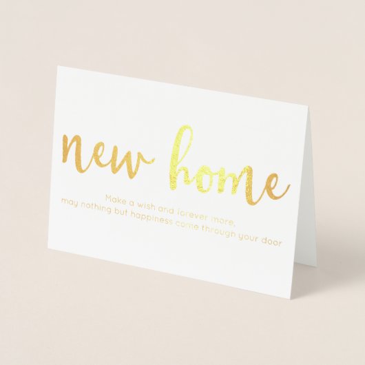 Elegante nieuwe Home Housewarming Gold Foil Kaart (Voorkant)