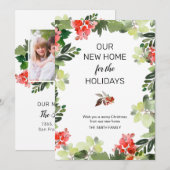 Elegante Nieuwe Huis Foto Vakantie Verhuisaankondi Feestdagenkaart (Voorkant / Achterkant)
