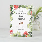 Elegante Nieuwe Huis Foto Vakantie Verhuisaankondi Feestdagenkaart (Staand voorkant)