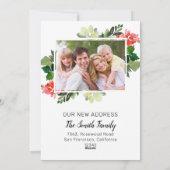 Elegante Nieuwe Huis Foto Vakantie Verhuisaankondi Feestdagenkaart (Achterkant)