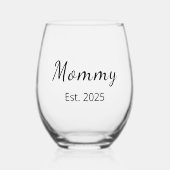 Elegante nieuwe mama mama wijnglas zonder voet (Voorkant)