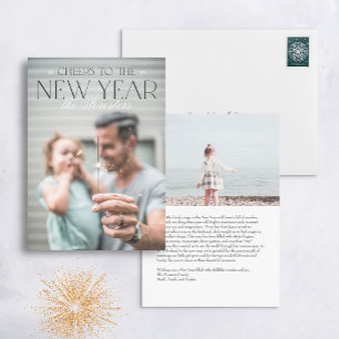 Elegante Nieuwjaar Full Page Photo Holiday Kaart