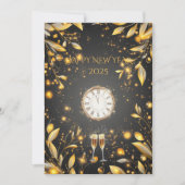 Elegante Nieuwjaarsavond aftellen met houtskool en Kaart (Voorkant)