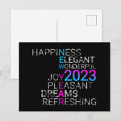 elegante nieuwjaarscitaten 2023 gezegden feestdagenkaart (Voorkant / Achterkant)