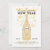 Elegante Nieuwjaarsfeest 2018 Uitnodiging (Voorkant)