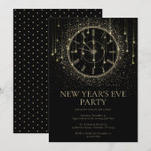 Elegante Nieuwjaarsfeest Uitnodiging (Voorkant / Achterkant)