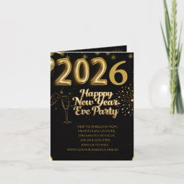 Elegante Nieuwjaarsfeest Uitnodigingskaart Feestdagen Kaart