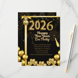 Elegante Nieuwjaarsfeest Uitnodigingskaart RSVP Kaartje