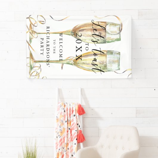 Elegante nieuwjaarsfeest welkomstbanner spandoek (Insitu)