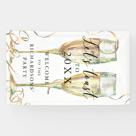 Elegante nieuwjaarsfeest welkomstbanner spandoek (Horizontaal)