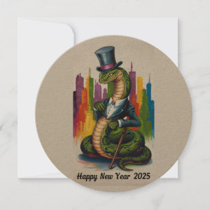 Elegante Nieuwjaarskaart 2025 voor Zakelijk Beroep Feestdagenkaart