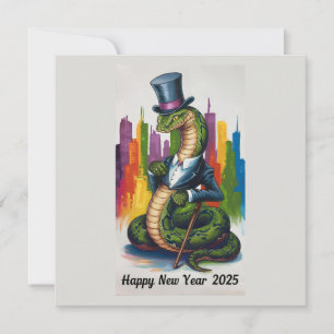 Elegante Nieuwjaarskaart 2025 voor Zakelijke Beroe Feestdagenkaart