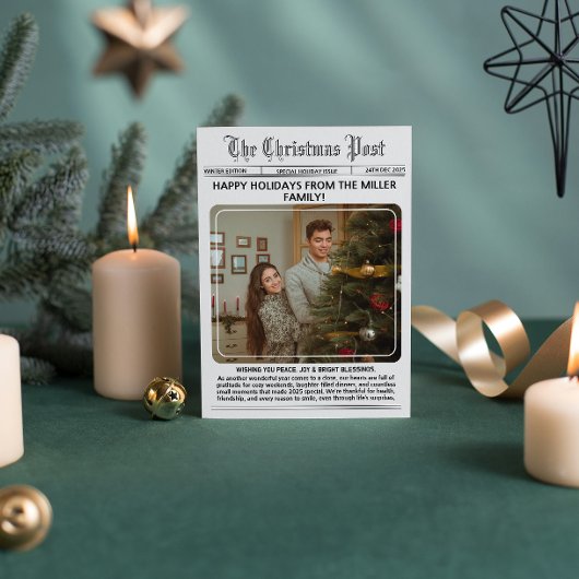 Elegante nieuwsbrief Moderne foto collage Kerstmis Feestdagenkaart