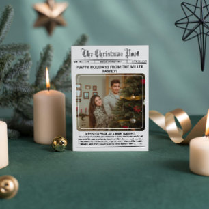 Elegante nieuwsbrief Moderne fotocollage Kerstmis Feestdagenkaart